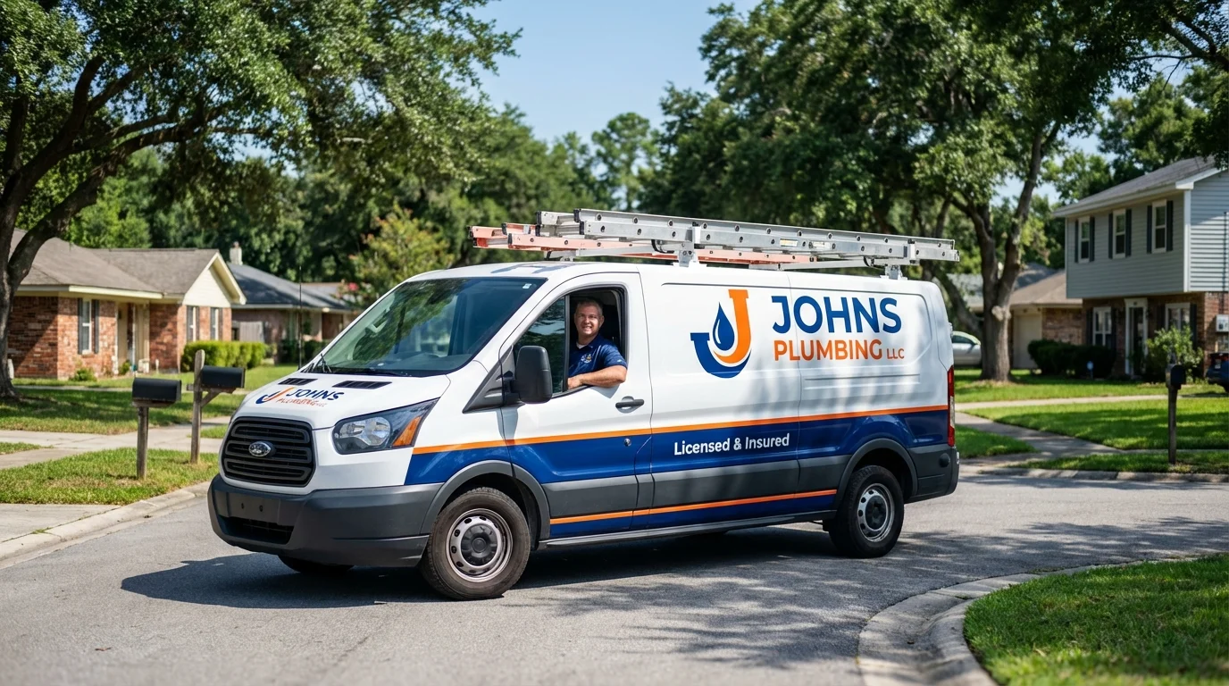 Johns Plumbing LLC service van in Newbury, NH