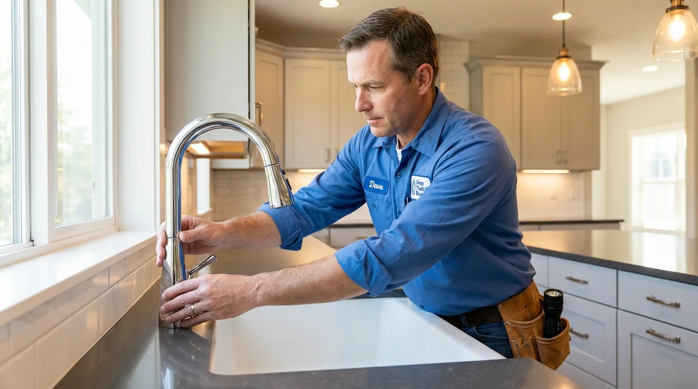 Kitchen faucet installation by Johns Plumbing LLC in Newbury